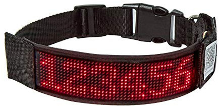 Leadleds Bluetooth-LED-Hundehalsband, wiederaufladbar über USB, leuchtendes Haustier-Sicherheitshalsband, rotes Licht, Größe M (37–50 cm)