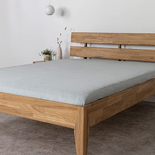 AGAPIE - Bambus Lyocell Spannbettlaken 180x200x35 cm - Hell-Grau, 100% Bio Oeko-Tex 100, für Allergiker, Antibakteriell, Ganzjahres-Bettwäsche, Atmungsaktiv, Geruchshemmend, Besonders sanft