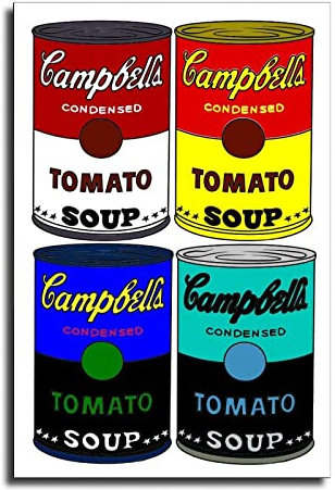 LVUPIIG Poster auf Leinwand, Motiv: The First Tomato Campbell's Soup Can, modernes Familienschlafzimmer, 40 x 60 cm