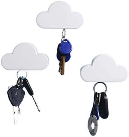 Magnetischer SchlüSselhalter Wolke Form Magnet SchlüSselbrett Organizer Magnet SchlüSselbrett Organizer WeißE Wolke Magnetischer SchlüSselanhäNger FüR TüR Eingang Deko KüChen Schlafzimmern(3pc)