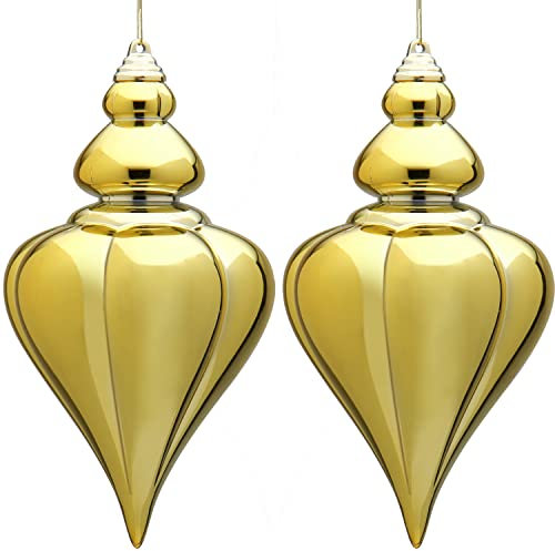 Briful 23CM Large Christmas Baubles, Shatterproof Christmas Tree Decorations Gold Christmas Balls Hanging Ornaments Gold Baubles for Home Christmas Decorations