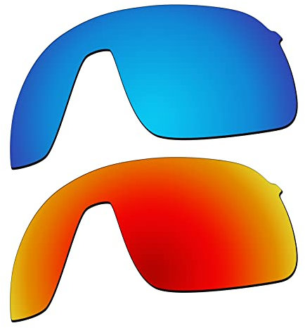 EZReplace Lentes de repuesto para gafas de sol Oakley Sutro Lite OO9463 (lentes polarizadas) - Compatible con marco Oakley Sutro Lite (azul hielo + rojo fuego), Azul Hielo + Rojo Fuego, Talla única