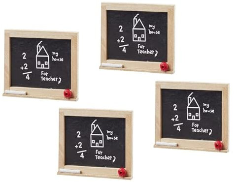 ZauberDeko Schultafel Miniatur Holz Schwarz Einschulung Schulanfang Schule Streudeko 4 Stück