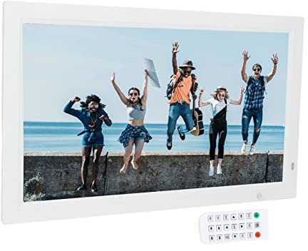 Smart Digital Photo Frame 22 Zoll, 1080P LED Großer digitaler Bilderrahmen Menschliches Induktions-Digitalfotoalbum mit Musik, Bildvorschau, Uhr, elektrischer Video-Fotorahmen-Diashow(EU)