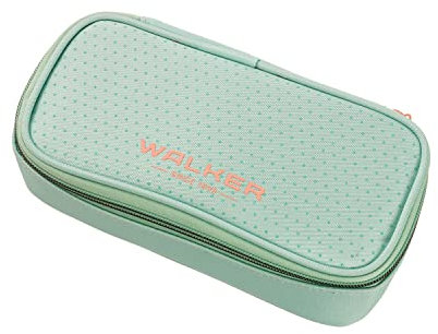 Walker 49711-067 - Schlamperbox Fame 2.0 ''Uni Mint'', Federmappe mit geräumigem Hauptfach, doppelseitiger Trennwand mit 20 Stiftfächern, Zippfach und robustem Reißverschluss, Hellgrün
