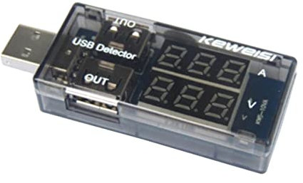 TEHAUX USB Voltmeter Amperemeter Multimeter Kompakt Schwarz LCD Display Strom und Spannungstester Kapazitätsmonitor Präzise Stromkalibrierung Tragbar für USB Ladegerät Test