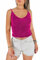 JOPHY & CO. Top corto para mujer con escote en pico y hombros estrechos en algodón elástico (código 1501), fucsia, XL