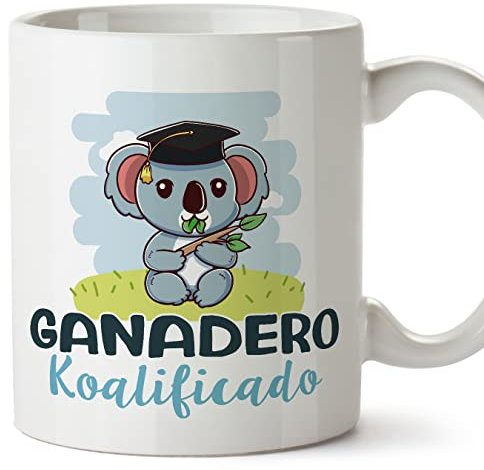 MUGFFINS Tazas para GANADERO hombre - En Español - Koalificado/koalificada - 11 oz / 330 ml - Regalo original y divertido
