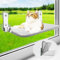 Hamaca Gato Ventana Hamaca para Gatos con ventosas estables, Hamaca para Gatos, Ventana, Cama Colgante para Gatos, Peso de 25 kg (Gris) 52 x 30cm