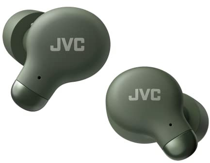 JVC HA-Z250T - Auriculares Inalámbricos con Bluetooth 5.3, 28 Horas de Batería, Certificación IPX4, Solo 5,1g de Peso, Cancelación de Ruido, 3 Pares de Almohadillas de Silicona y 2 de Espuma, Verde