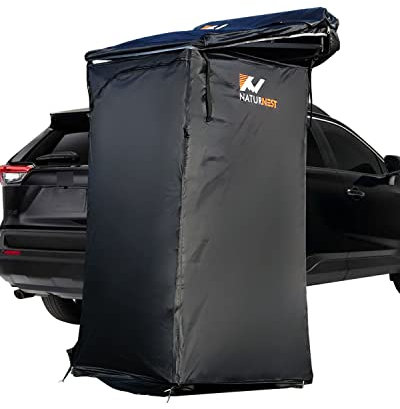BAMACAR Naturnest - Tienda de campaña de ducha con techo y tapete para suelo, toldo de ducha Overland, tienda de baño para SUV, coche, camping, ducha, tienda de campaña, tienda de campaña portátil,