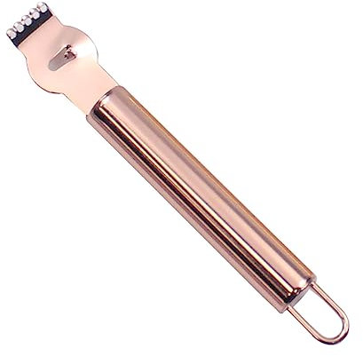TSLRSA Éplucheur de Zeste de Citron - 6.5 inch Zesteur de Citron Professionnel avec Couteau Canelle Tranche de Citron en Acier Inoxydable pour Cocktail, Citron, Ustensile de Cuisine(Or Rose)