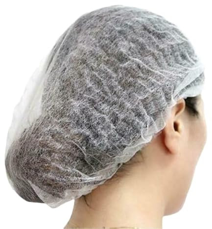 Einweg-Haarnetze, Haarnetz, nicht gewebt, chirurgische Kappen, Haarnetz zum Kochen, Haarnetze für die Gastronomie, Weiß, 100 Kapseln, weiß, One size