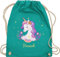 Turnbeutel Rucksack - Einhorn Geschenk Einhörner I Unicorn - Unisize - Türkis - personalisierte geschenke mädchen einhornrucksack unicorns with beutel wechselbeutel kita kinderturnbeutel