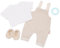 LullaBaby – Puppenkleidung für 36 cm Baby Puppen – Einteiler, Oberteil, Schuhe & Beißring – Puppen Zubehör – Baby Puppenzubehör – Spielzeug für Kinder ab 2 Jahren – Beige