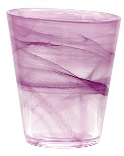 Unica Bicchieri Acqua in vetro Lavorato a mano, colorato con effetto a vortice - Confezione da 6 Bicchieri - cl 28 (VIOLA)
