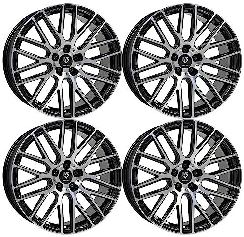 4x MB Design Felgen KV4 9.0Jx20 ET35 5x112 Glanzschwarz poliert kompatibel mit Seat Ateca Cupra Ateca Cupra Formentor Leon Tarraco FR Tarraco