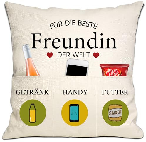 Bommex Geschenk Kissenabdeckungen 18x18 Zoll mit 3 Taschen für Freundin Geburtstag und Valentinstag