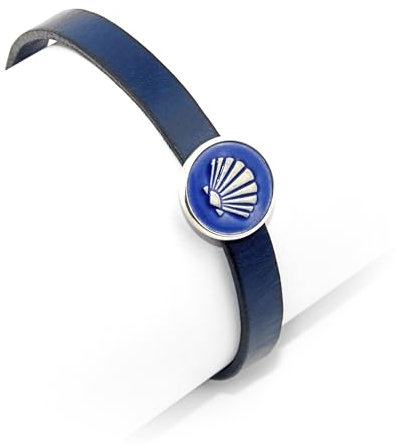 Jakobsweg [Bewahrer] Blaues Lederarmband Belorado
