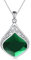 YAFEINI Smaragd Kette Sterling Silber Grüner Stein Tropfen Anhänger Halskette Filigrane Irische Halskette Schmuck Geschenke für Damen und Mädchen