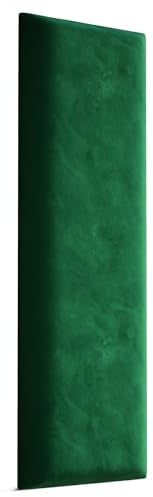 Muralo Wandkissen Gepolstert, Magic Velvet - 70x15 cm, Flaschengrü | Wandpaneel, ideal als Bettkopfteil oder Lendenkissen - für Schlafzimmer und Wohnzimmer, einfache Anbringung mit Montagekleber