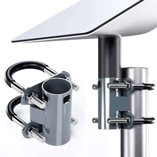 Forhandy Antennenmast Rohrhalterung Halterungen für Satellitenschüssel, 30mm-50mm Einstellbar U-Form für Starlink Halterung Adapter, Universal-Fahnenmast Stahlmastklemme für Dachmontage