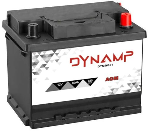 Dynamp DA60 AGM Stop-start 60Ah 680CCA 12V Car Battery Type 027