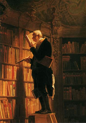 Kunstkarte Carl Spitzweg Der Bücherwurm (Ausschnitt)