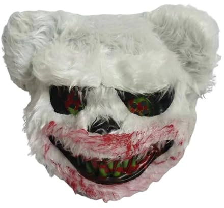 Blutige Hasen-Kopfbedeckung, Plüsch-Hasen-Horror-Maske, blutige Hasen-Kopfbedeckung, gruselige Plüsch-Hasen-Mütze, blutiges Kaninchen-Kostüm, Kopfbedeckung, Plüsch-Hasen-Maske Halloween, gruselige blu