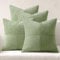 MIULEE 4er Set Kordsamt Kissenbezug Patchwork Kissenhülle Weich Dekokissen Modern Unsichtbarer Reißverschluss Sofakissen Zierkissen für Sofa Wohnzimmer Schlafzimmer Grün 50x50 cm