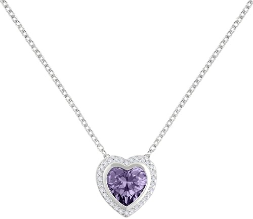 RADLEY Collana da donna in argento Sterling con ciondolo a forma di cuore con zirconia cubica viola