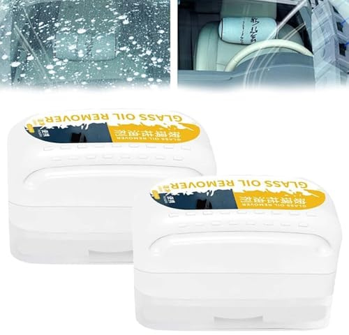 2 Stück Multifunktionale Kfz-ölfilm-Reinigungsbürste Glass Oil Film Cleaner | Glass Oil Film Cleaner Scheibenreiniger Auto Kfz ölfilmreiniger ölfilm-Entferner für Windschutzscheiben Reiniger