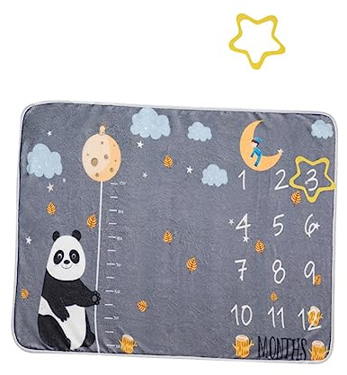 Neugeborenen Fotografie Decke 75x100 cm Flanell 1 Satz mit Rahmenmarkierung | Fotodecke für Babyshootings, Zarte Haptik, Einzigartiges Design mit Liebevollen Details, 1 Satz