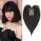 Benehair Echthaar Hair Topper für Frauen, 100% Echtes Haar Clip in Topper, 21g Echthaar Topper mit Bange, Menschliches Haar Topper Spitze Basis, Natürlich Schwarz Toppers für Frauen mit Dünnem #1B