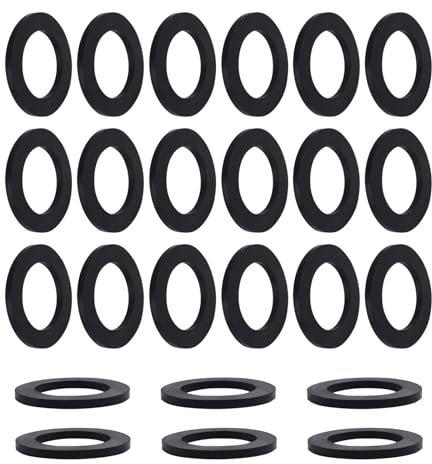 INCREWAY Lot de 24 rondelles plates en caoutchouc néoprène de 4 cm de diamètre extérieur x 2,5 cm de diamètre intérieur x 0,3 cm d'épaisseur