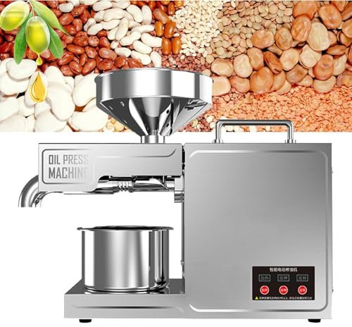 YLANMEI Cold Pressed Oil machine, 820W Domestic Oil Press Machine, Electric Seed Oil Press Machine with Intelligent Control & Display for Coconut Sunflower Almond Soybean Pressing