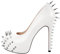 blingqueen Plateau Stiletto High Heels Runde Zehen Pumps Elegante Damenschuhe Slip on Punk Stil mit Nieten Glattoptik Weiß 39 EU