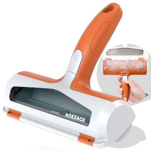 ACE2ACE Brosse Anti Poils Animaux Chat Chien, Brosse Ramasse Enlève Poils, Magique Réutilisable pour Poils, Rouleau à Poils d'animaux, Épilateur pour Canapé, Arbre à Chat, Voiture, lit, Tapis, Orange
