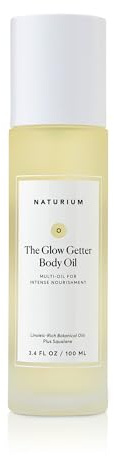 Naturium The Glow Getter Body Oil with Squalane & Rosehip, 100 mL | Fast-Absorbing Multi-Oil Body Oil with Rosehip, Safflower & Squalane, Helps Support the Moisture Barrier