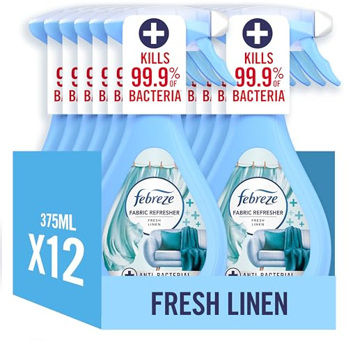 Febreze Fabric Freshener Spray Antibacterial Fresh Linen 12x385ML