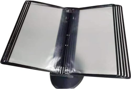 Folder Flip File Holder, Desktop Or Wall-Mounted Display Stand with Adjustable Tilt A4 10 Panels and 20 Panels File Pockets