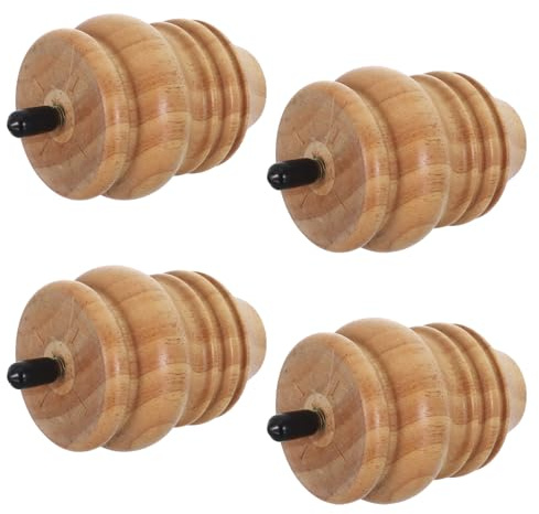 Vaguelly 4pcs Wooden Turned Bun Feet Furniture Legs Replacement, 8cm Heavy Duty Gourd Shaped Chair Leg Replacement for Dressers and Sofas, for Home Projects and Easy Cleaning