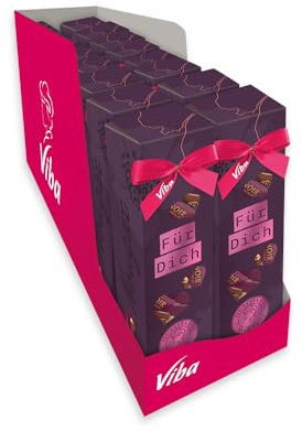 Viba Genusszeit „Für Dich 16 x 60 g | 96 Noir Nougat Minis | Dunkles Haselnussnougat mit 24% Kakao | Geschenk Vorratspack | 960 g