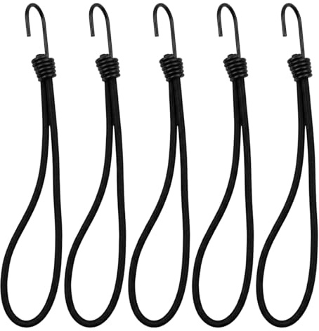 5 Pcs Wheelie Bin Lock Uk, Bin Straps Wheelie Bin Black Bungee Cords With Hooks Prevent Overflow Of Contents, Heavy Duty Bungee Cords With Hooks, Used To Fix Garbage Bins And Prevent Wind Dumping