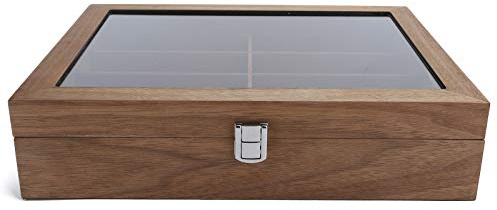 Vistreck Scatola Porta Occhiali in Legno con 8 griglie: Elegante Vetrina per Occhiali da Sole e Organizer per Gioielli