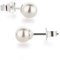 Schöner-SD Damen Ohrstecker 925 Silber mit runden Perlen Kugeln 6mm weiß