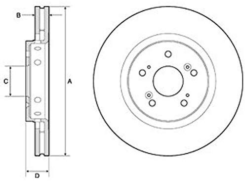 DELPHI 2x Bremsscheibe Vorne Ø315mm Höhe: 47,2mm Dicke: 28mm Belüftet BG4808C