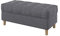 Furninero - Raffinierte gepolsterter Sitzbank Sitzhocker Sitzruhe Betthocker Ottomane, mit Stauraum, Gerundete Beine, 100 cm breit, Naturel Grey Stoff (Licht zu reinigende), Grau