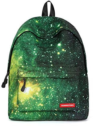 FANDARE Schulrucksack Galaxy Schultasche Junge Mädchen Rucksäcke Schulranzen Teenager Tagesrucksack Reise Daypack Damen 14 Zoll Laptop-Tasche Kinderrucksäcke Wasserdicht Polyester Grün