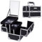 Frenessa Cosmetic Case Makeup Organiser Box Beauty Storage Make Up Case Vanity Box with Mirror Lockable with Keys, Black